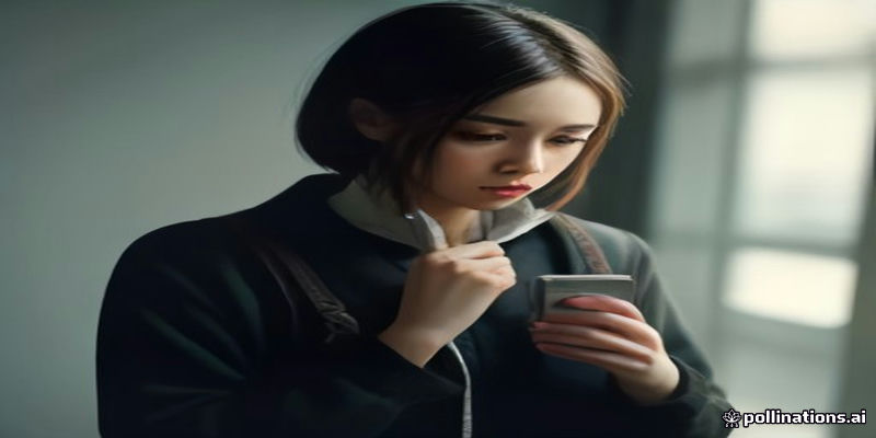 의심스러운 링크 문자를 보는 사람